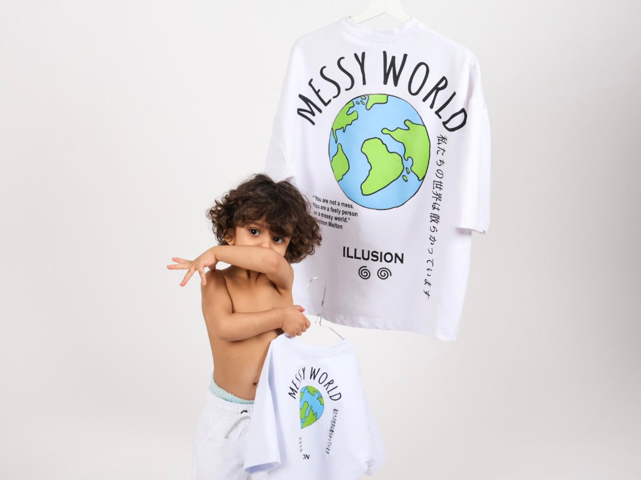 Messy World Oversized Kids T-Shirt